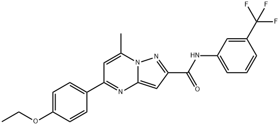 5-(4-ETHOXYPHENYL)-7-METHYL-N-(3-(TRIFLUOROMETHYL)PHENYL)PYRAZOLO[1,5-A]PYRIMIDINE-2-CARBOXAMIDE Struktur