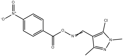 5-CHLORO-1,3-DIMETHYL-4-(([(4-NITROBENZOYL)OXY]IMINO)METHYL)-1H-PYRAZOLE Struktur