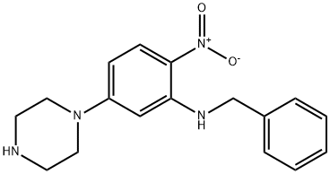 N-BENZYL-N-(2-NITRO-5-PIPERAZIN-1-YLPHENYL)AMINE Structure