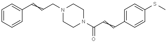 3-[4-(METHYLSULFANYL)PHENYL]-1-[4-(3-PHENYL-2-PROPENYL)PIPERAZINO]-2-PROPEN-1-ONE Struktur