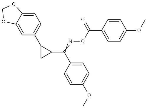 5-(2-[([(4-METHOXYBENZOYL)OXY]IMINO)(4-METHOXYPHENYL)METHYL]CYCLOPROPYL)-1,3-BENZODIOXOLE Struktur