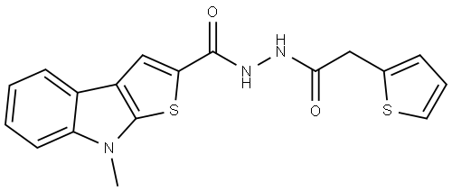 8-METHYL-N'-[2-(2-THIENYL)ACETYL]-8H-THIENO[2,3-B]INDOLE-2-CARBOHYDRAZIDE Struktur