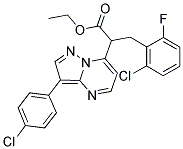 ETHYL 3-(2-CHLORO-6-FLUOROPHENYL)-2-[3-(4-CHLOROPHENYL)PYRAZOLO[1,5-A]PYRIMIDIN-7-YL]PROPANOATE Struktur