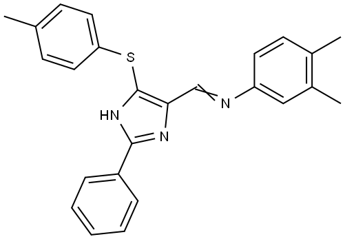 3,4-DIMETHYL-N-((5-[(4-METHYLPHENYL)SULFANYL]-2-PHENYL-1H-IMIDAZOL-4-YL)METHYLENE)ANILINE Struktur
