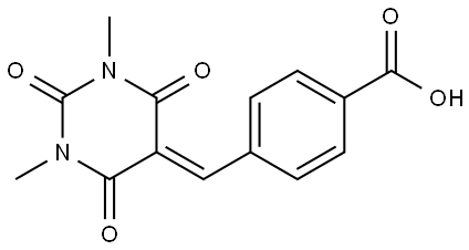 4-(1,3-DIMETHYL-2,4,6-TRIOXO-TETRAHYDRO-PYRIMIDIN-5-YLIDENEMETHYL)-BENZOIC ACID Struktur