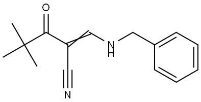 2-(2,2-DIMETHYLPROPANOYL)-3-(BENZYLAMINO)PROP-2-ENENITRILE Struktur