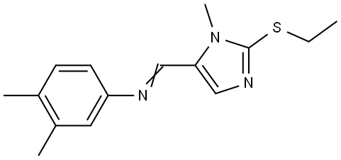 N-(3,4-DIMETHYLPHENYL)-N-([2-(ETHYLSULFANYL)-1-METHYL-1H-IMIDAZOL-5-YL]METHYLENE)AMINE Struktur