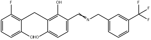 2-(2-CHLORO-6-FLUOROBENZYL)-4-(([3-(TRIFLUOROMETHYL)BENZYL]IMINO)METHYL)-1,3-BENZENEDIOL Struktur