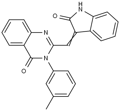 3-(3-METHYLPHENYL)-2-[(Z)-(2-OXO-1,2-DIHYDRO-3H-INDOL-3-YLIDENE)METHYL]QUINAZOLIN-4(3H)-ONE Struktur