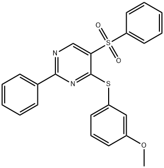 4-[(3-METHOXYPHENYL)SULFANYL]-2-PHENYL-5-(PHENYLSULFONYL)PYRIMIDINE Struktur