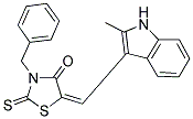 (5E)-3-BENZYL-5-[(2-METHYL-1H-INDOL-3-YL)METHYLENE]-2-THIOXO-1,3-THIAZOLIDIN-4-ONE Struktur