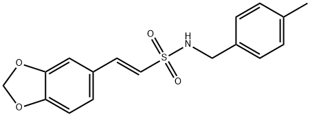 (E)-2-(1,3-BENZODIOXOL-5-YL)-N-(4-METHYLBENZYL)-1-ETHENESULFONAMIDE Struktur