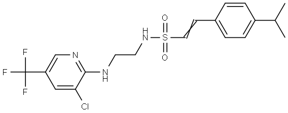 (E)-N-(2-([3-CHLORO-5-(TRIFLUOROMETHYL)-2-PYRIDINYL]AMINO)ETHYL)-2-(4-ISOPROPYLPHENYL)-1-ETHENESULFONAMIDE Struktur