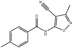 N-(4-CYANO-3-METHYL-5-ISOXAZOLYL)-4-METHYLBENZENECARBOXAMIDE Struktur
