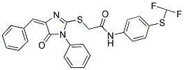 (E)-2-(4-BENZYLIDENE-5-OXO-1-PHENYL-4,5-DIHYDRO-1H-IMIDAZOL-2-YLTHIO)-N-(4-(DIFLUOROMETHYLTHIO)PHENYL)ACETAMIDE Struktur