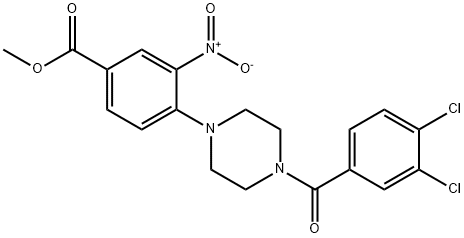 METHYL 4-[4-(3,4-DICHLOROBENZOYL)PIPERAZINO]-3-NITROBENZENECARBOXYLATE Structure