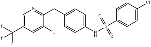 4-CHLORO-N-(4-([3-CHLORO-5-(TRIFLUOROMETHYL)-2-PYRIDINYL]METHYL)PHENYL)BENZENESULFONAMIDE Struktur