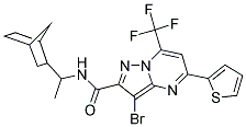 N-(1-(BICYCLO[2.2.1]HEPTAN-2-YL)ETHYL)-3-BROMO-5-(THIOPHEN-2-YL)-7-(TRIFLUOROMETHYL)PYRAZOLO[1,5-A]PYRIMIDINE-2-CARBOXAMIDE Structure