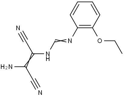 N'-[(Z)-2-AMINO-1,2-DICYANOETHENYL]-N-(2-ETHOXYPHENYL)IMINOFORMAMIDE Struktur