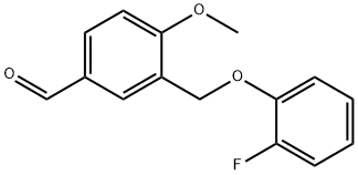 3-(2-FLUORO-PHENOXYMETHYL)-4-METHOXY-BENZALDEHYDE Struktur