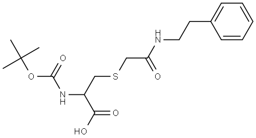 2-[(TERT-BUTOXYCARBONYL)AMINO]-3-([2-OXO-2-(PHENETHYLAMINO)ETHYL]SULFANYL)PROPANOIC ACID Struktur