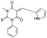 (5Z)-1-METHYL-3-PHENYL-5-(1H-PYRROL-2-YLMETHYLENE)-2-THIOXODIHYDROPYRIMIDINE-4,6(1H,5H)-DIONE Struktur