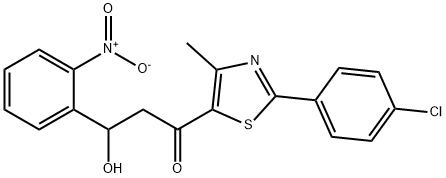 1-[2-(4-CHLOROPHENYL)-4-METHYL-1,3-THIAZOL-5-YL]-3-HYDROXY-3-(2-NITROPHENYL)-1-PROPANONE Structure