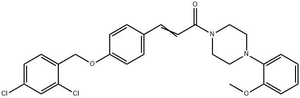 (E)-3-(4-[(2,4-DICHLOROBENZYL)OXY]PHENYL)-1-[4-(2-METHOXYPHENYL)PIPERAZINO]-2-PROPEN-1-ONE Struktur