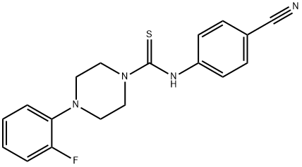 4-(((4-(2-FLUOROPHENYL)PIPERAZINYL)THIOXOMETHYL)AMINO)BENZENECARBONITRILE Structure