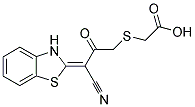 ([(3E)-3-(1,3-BENZOTHIAZOL-2(3H)-YLIDENE)-3-CYANO-2-OXOPROPYL]THIO)ACETIC ACID Struktur