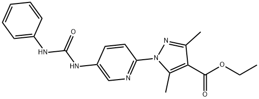 ETHYL 1-(5-[(ANILINOCARBONYL)AMINO]-2-PYRIDINYL)-3,5-DIMETHYL-1H-PYRAZOLE-4-CARBOXYLATE Struktur