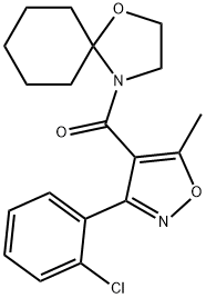 [3-(2-CHLOROPHENYL)-5-METHYL-4-ISOXAZOLYL](1-OXA-4-AZASPIRO[4.5]DEC-4-YL)METHANONE Struktur