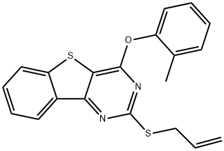 2-(ALLYLSULFANYL)-4-(2-METHYLPHENOXY)[1]BENZOTHIENO[3,2-D]PYRIMIDINE Structure
