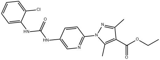 ETHYL 1-(5-([(2-CHLOROANILINO)CARBONYL]AMINO)-2-PYRIDINYL)-3,5-DIMETHYL-1H-PYRAZOLE-4-CARBOXYLATE Struktur