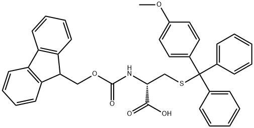 N-[芴甲氧羰基]-S-[(4-甲氧基苯基)二苯基甲基]-D-半胱氨酸 結(jié)構(gòu)式