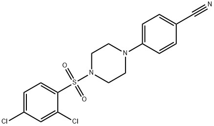 4-(4-[(2,4-DICHLOROPHENYL)SULFONYL]PIPERAZINO)BENZENECARBONITRILE Structure