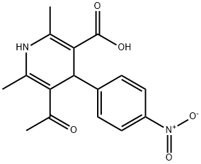 5-ACETYL-2,6-DIMETHYL-4-(4-NITROPHENYL)-1,4-DIHYDRO-3-PYRIDINECARBOXYLIC ACID Struktur