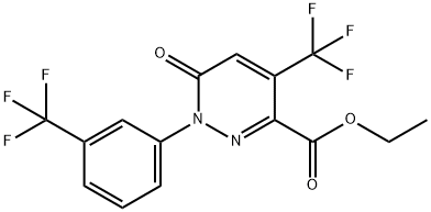 ETHYL 6-OXO-4-(TRIFLUOROMETHYL)-1-[3-(TRIFLUOROMETHYL)PHENYL]-1,6-DIHYDRO-3-PYRIDAZINECARBOXYLATE Struktur