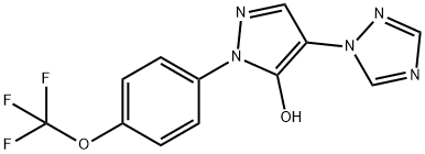 4-(1H-1,2,4-TRIAZOL-1-YL)-1-[4-(TRIFLUOROMETHOXY)PHENYL]-1H-PYRAZOL-5-OL Struktur