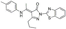 (4E)-2-(1,3-BENZOTHIAZOL-2-YL)-4-{1-[(4-METHYLPHENYL)AMINO]ETHYLIDENE}-5-PROPYL-2,4-DIHYDRO-3H-PYRAZOL-3-ONE Struktur
