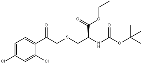 ETHYL 2-[(TERT-BUTOXYCARBONYL)AMINO]-3-([2-(2,4-DICHLOROPHENYL)-2-OXOETHYL]SULFANYL)PROPANOATE Struktur