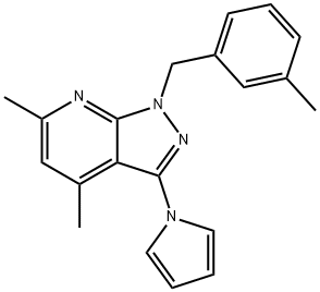 4,6-DIMETHYL-1-(3-METHYLBENZYL)-3-(1H-PYRROL-1-YL)-1H-PYRAZOLO[3,4-B]PYRIDINE Structure