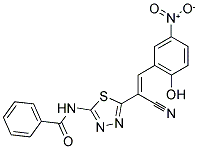 N-{5-[(E)-1-CYANO-2-(2-HYDROXY-5-NITROPHENYL)VINYL]-1,3,4-THIADIAZOL-2-YL}BENZAMIDE Structure