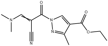 ETHYL 1-[(E)-2-CYANO-3-(DIMETHYLAMINO)-2-PROPENOYL]-3-METHYL-1H-PYRAZOLE-4-CARBOXYLATE Struktur