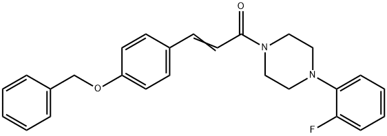 (E)-3-[4-(BENZYLOXY)PHENYL]-1-[4-(2-FLUOROPHENYL)PIPERAZINO]-2-PROPEN-1-ONE Struktur