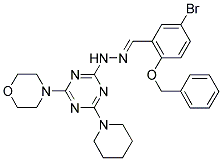 (E)-4-(4-(2-(2-(BENZYLOXY)-5-BROMOBENZYLIDENE)HYDRAZINYL)-6-(PIPERIDIN-1-YL)-1,3,5-TRIAZIN-2-YL)MORPHOLINE Struktur