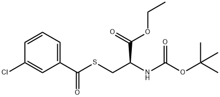 ETHYL 2-[(TERT-BUTOXYCARBONYL)AMINO]-3-[(3-CHLOROBENZOYL)SULFANYL]PROPANOATE Struktur