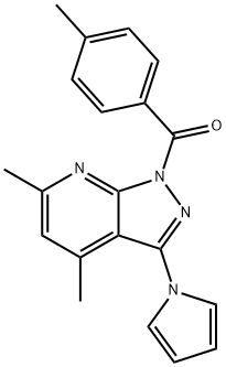 [4,6-DIMETHYL-3-(1H-PYRROL-1-YL)-1H-PYRAZOLO[3,4-B]PYRIDIN-1-YL](4-METHYLPHENYL)METHANONE Structure