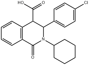 3-(4-CHLOROPHENYL)-2-CYCLOHEXYL-1-OXO-1,2,3,4-TETRAHYDRO-4-ISOQUINOLINECARBOXYLIC ACID Structure