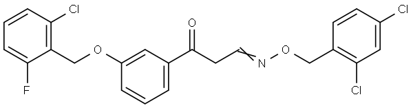 3-(3-[(2-CHLORO-6-FLUOROBENZYL)OXY]PHENYL)-3-OXOPROPANAL O-(2,4-DICHLOROBENZYL)OXIME Struktur